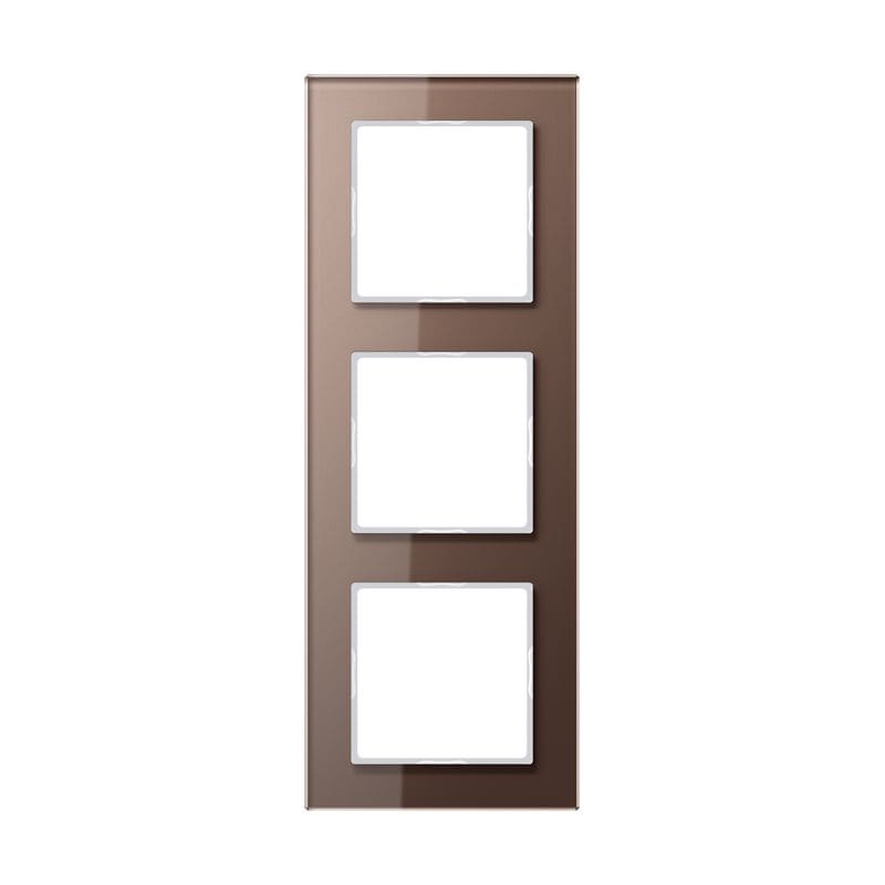 Jung - Cadre de finition 3 postes / Acréation Verre Moka