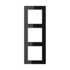 Jung - Cadre de finition 3 postes / Acréation Verre Noir