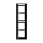 Jung - Cadre de finition 4 postes avec porte étiquette / Acréation Noir