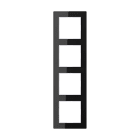 Jung - Cadre de finition 4 postes / Acréation Verre Noir