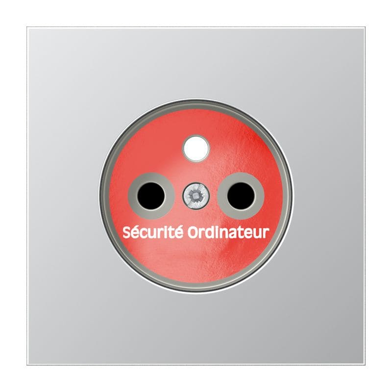 Jung - Enjo pour prise Franco/Belge circuit INFO / LS 990 Aluminium