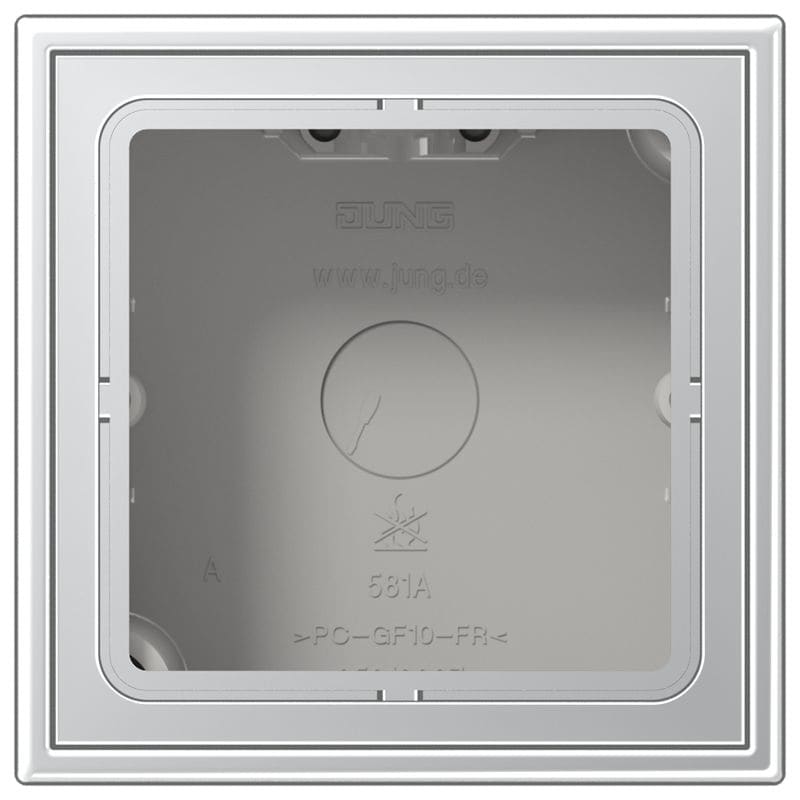 Jung - Boîtier saillie avec cadre 1 poste / LS 990 Aluminium laqué