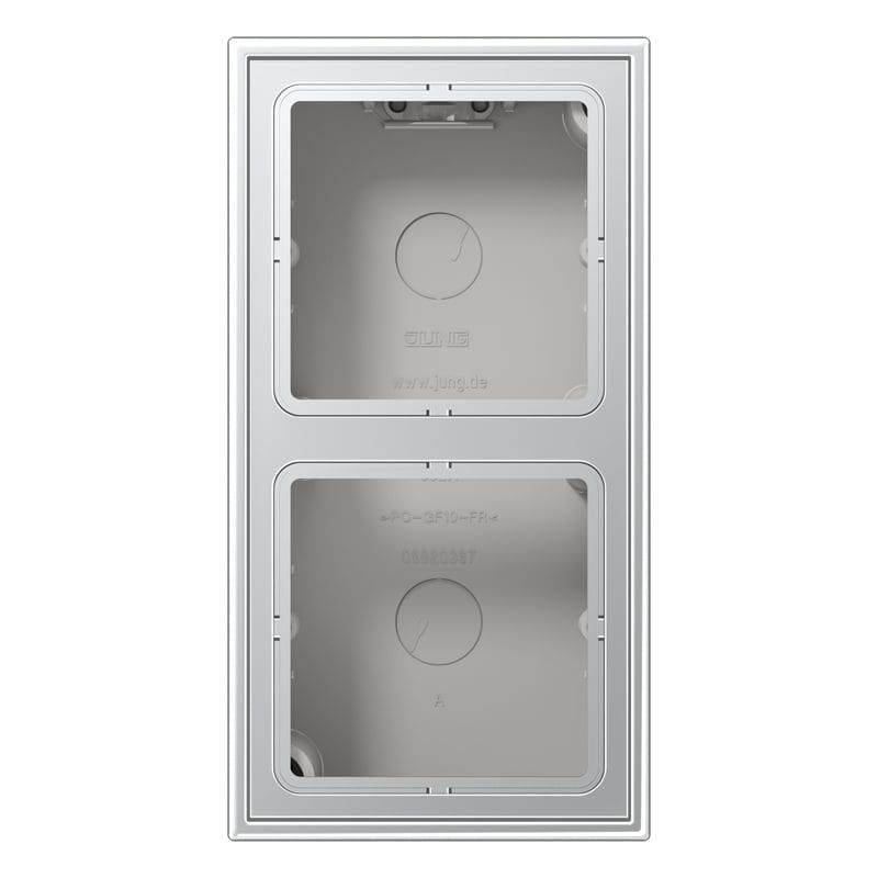 Jung - Boîtier saillie avec cadre 2 postes / LS 990 Aluminium laqué