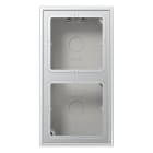 Jung - Boîtier saillie avec cadre 2 postes / LS 990 Aluminium laqué