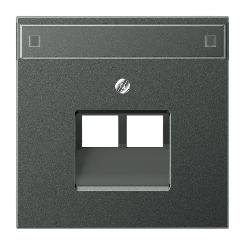 Jung - Enjoliveur pour double prise IAE/UAE avec PE / LS 990 Titane Anthracite