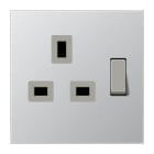 Jung - Prise avec inter 13A 250 V standard B.S / LS 990 Aluminium