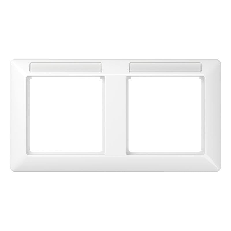 Jung - Cadre de finition 2 postes avec PE / Série AS 500 BF Blanc