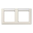 Jung - Cadre de finition 2 postes avec PE horizontal / Série AS 500 Ivoire