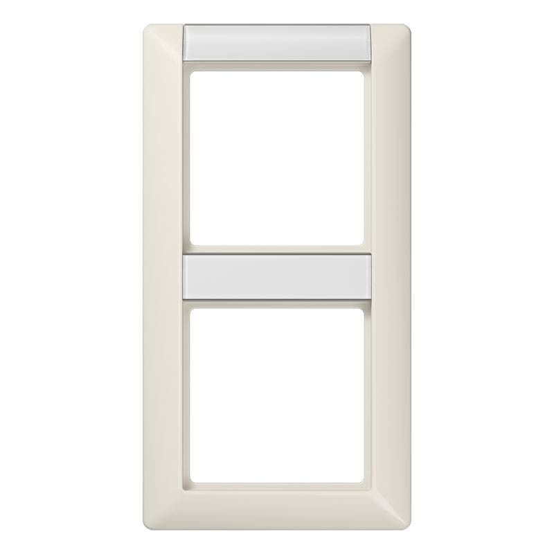 Jung - Cadre de finition 2 postes avec PE vertical / Série AS 500 Ivoire