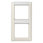 Jung - Cadre de finition 2 postes avec PE vertical / Série AS 500 Ivoire