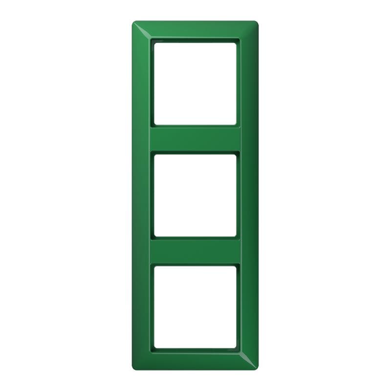 Jung - Cadre de finition 3 postes / Série AS 500 BF Vert