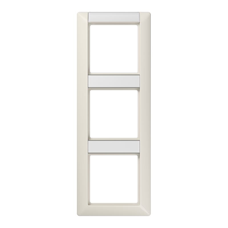 Jung - Cadre de finition 3 postes avec PE vertical / Série AS 500 Ivoire