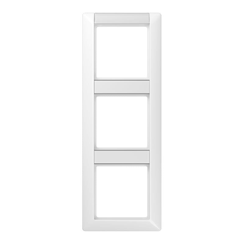 Jung - Cadre de finition 3 postes avec PE vertical / Série AS 500 Blanc