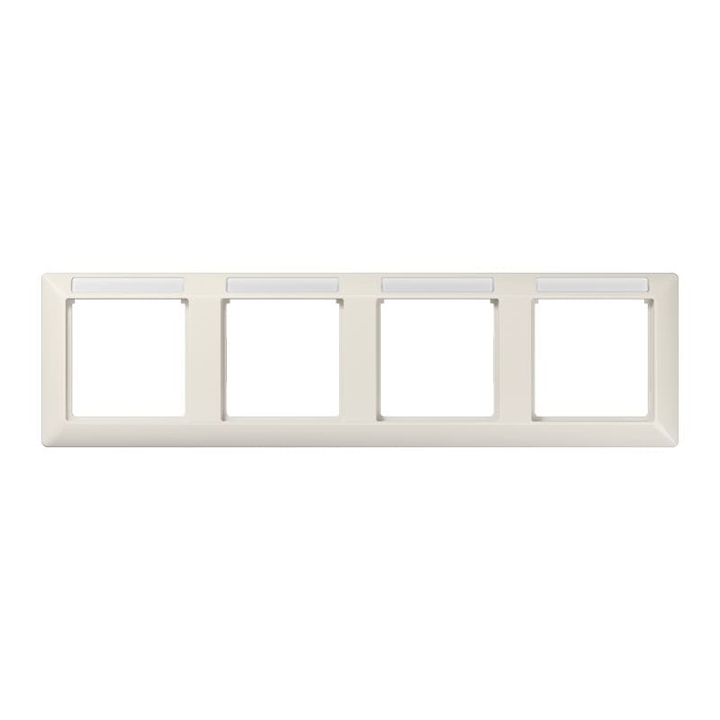 Jung - Cadre de finition 4 postes avec PE / Série AS 500 BF Ivoire