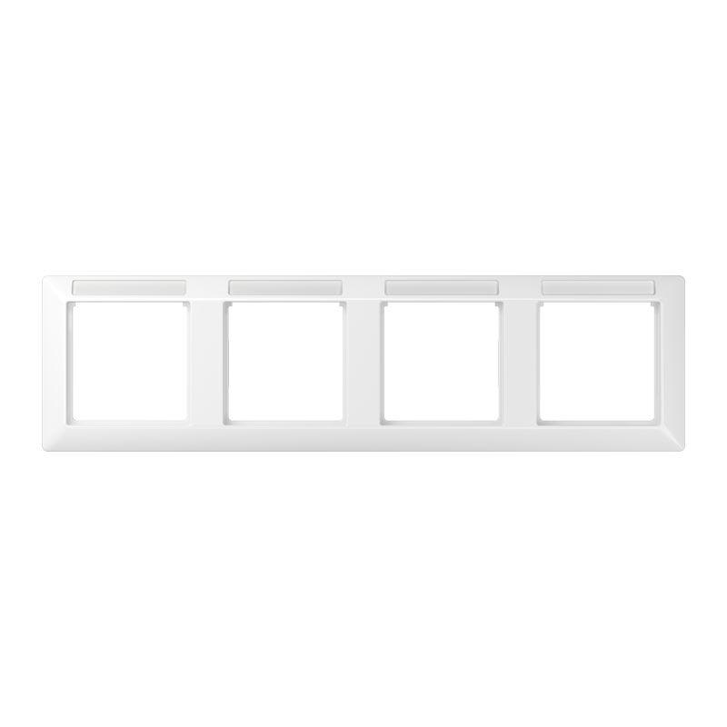 Jung - Cadre de finition 4 postes avec PE / Série AS 500 BF Blanc