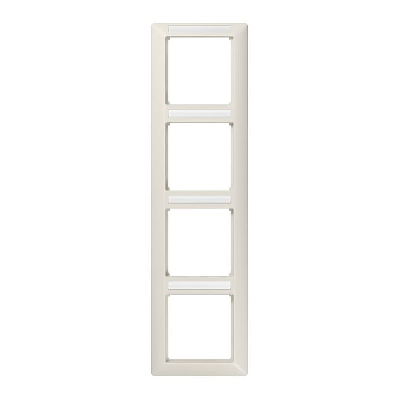 Jung - Cadre de finition 4 postes avec PE / Série AS 500 BF Ivoire