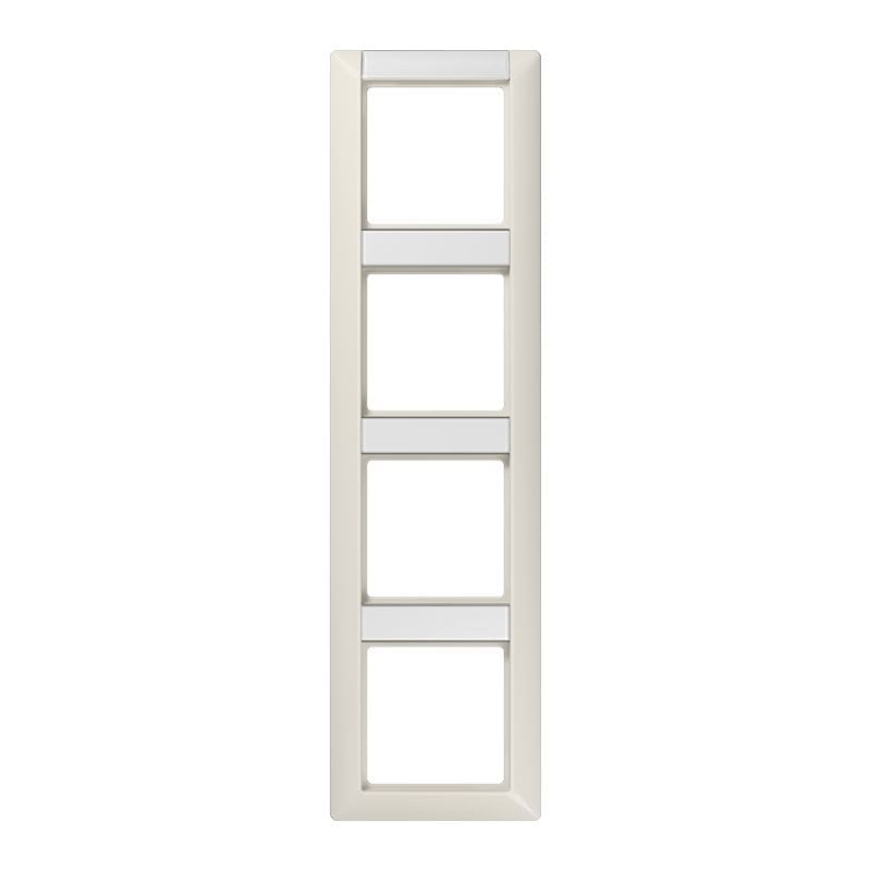 Jung - Cadre de finition 4 postes avec PE / Série AS 500 Ivoire