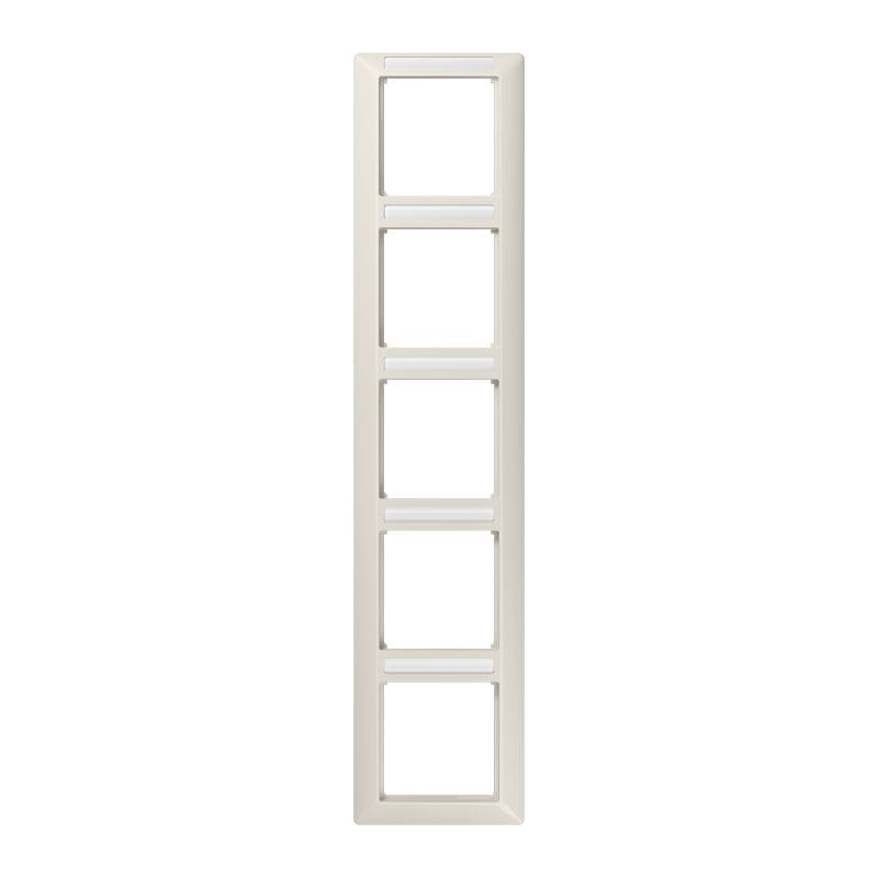 Jung - Cadre de finition 5 postes avec PE / Série AS 500 BF Ivoire