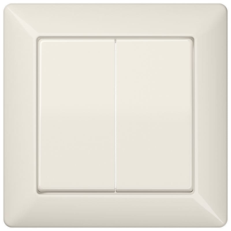 Jung - Enjoliveur double touche / Série AS 500 Ivoire