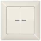 Jung - Enjoliveur double touche à voyant / Série AS 500 Ivoire