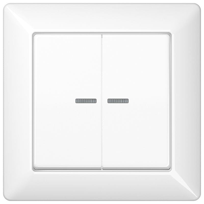 Jung - Enjoliveur double touche à voyant / Série AS 500 Blanc