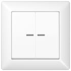 Jung - Enjoliveur double touche à voyant / Série AS 500 Blanc