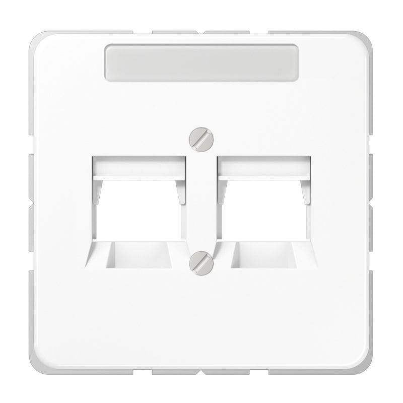 Jung - Enjoliveur RJ 45 double avec porte étiquette pour INFRA + cat.5 (7700 SDL)