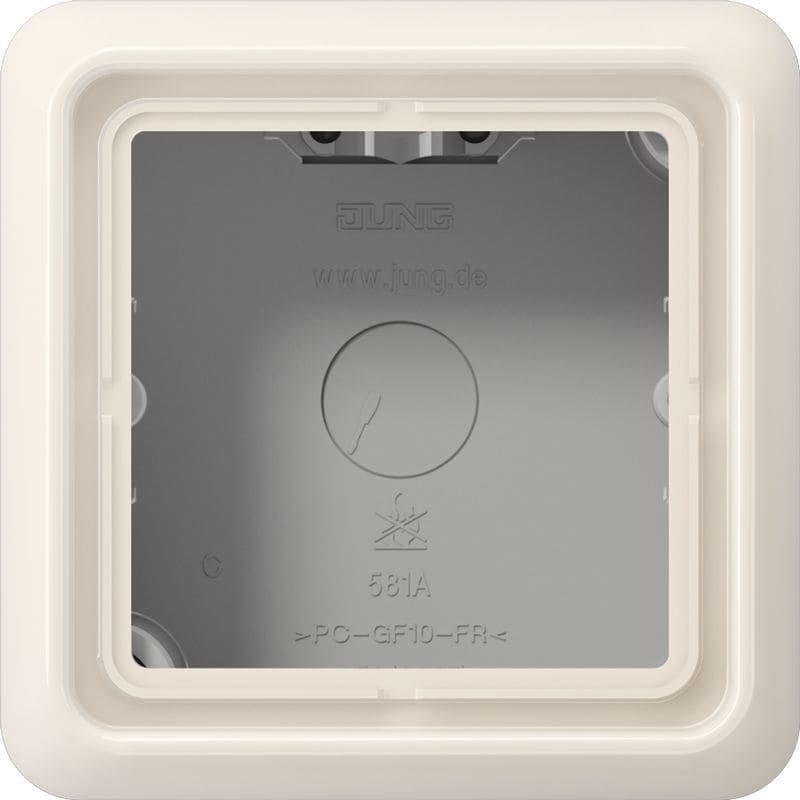 Jung - Boîtier saillie avec cadre 1 poste / CD 500 Ivoire