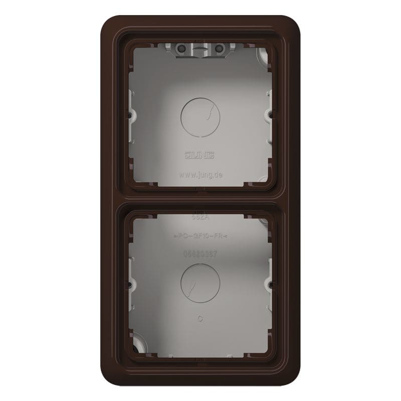 Jung - Boîtier saillie avec Cadre de fintion 2 postes / Série CD 500 Brun