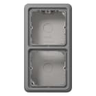 Jung - Boîtier saillie avec Cadre de fintion 2 postes / Série CD 500 Gris