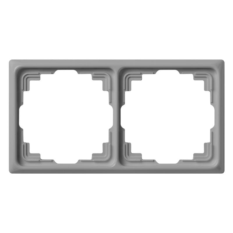 Jung - Cadre de fintion 2 postes goulotte / Série CD 500 Gris