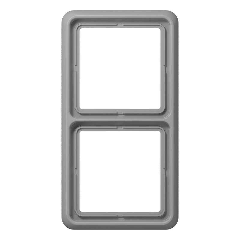 Jung - Cadre de fintion 2 postes / Série CD 500 Gris IP44
