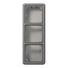 Jung - Boîtier saillie avec Cadre de fintion 3 postes / Série CD 500 Gris