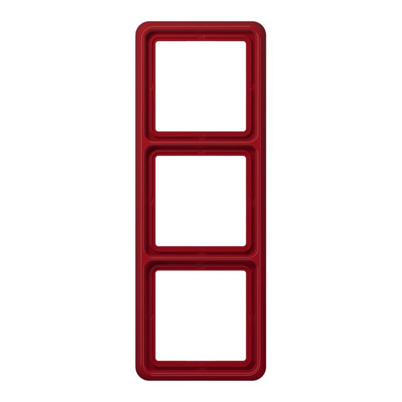 Jung - Cadre de fintion 3 postes / Série CD 500 Rouge IP44