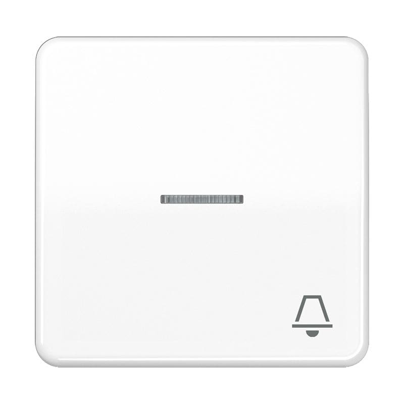 Jung - Enjoliveur avec symb "sonnerie" à voyant / CD 500 Blanc