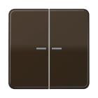 Jung - Enjoliveur double touche à voyant / CD 500 IP44 Brun