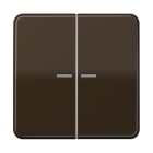 Jung - Enjoliveur double touche à voyant / CD 500 Brun