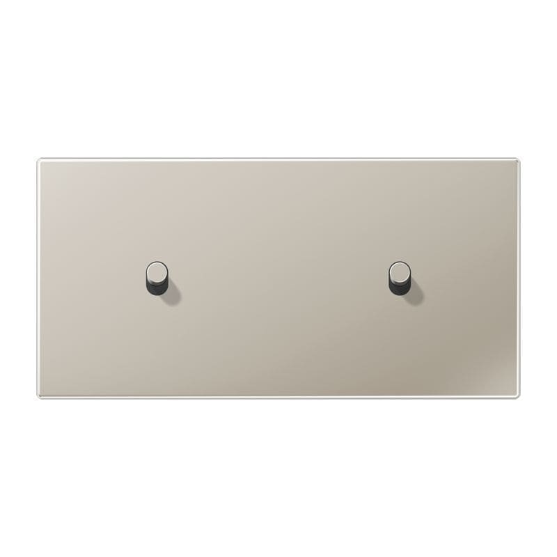 Jung - Enjoliveur 2 modules horizontal avec 1 + 1 leviers Cylindre / LS 1912 Métal Inox