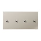 Jung - Enjoliveur 2 modules horizontal avec 2 + 2 leviers Cône / LS 1912 Métal Inox