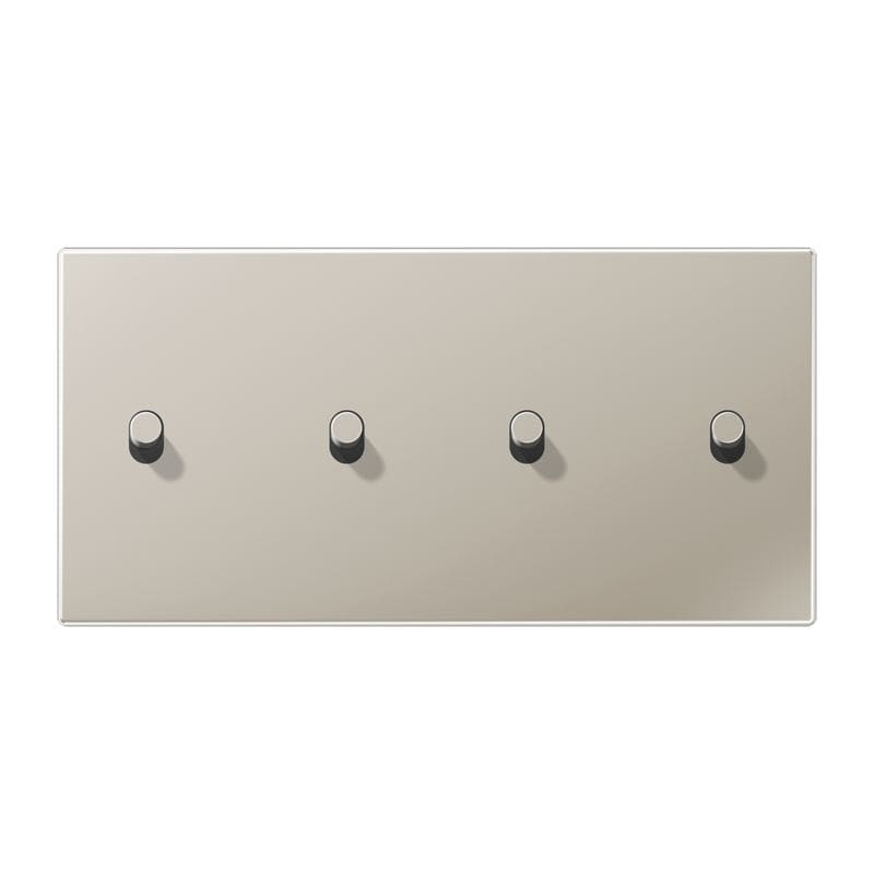 Jung - Enjoliveur 2 modules horizontal avec 2 + 2 leviers Cylindre / LS 1912 Métal Inox