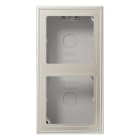 Jung - Boîtier saillie avec cadre 2 postes / LS 990 Métal Inox laqué