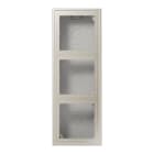 Jung - Boîtier saillie avec cadre 3 postes / LS 990 Métal Inox laqué