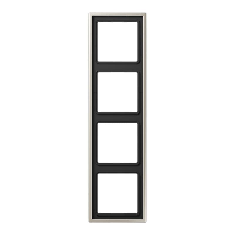 Jung - Cadre 4 postes / LS 990 Métal Inox