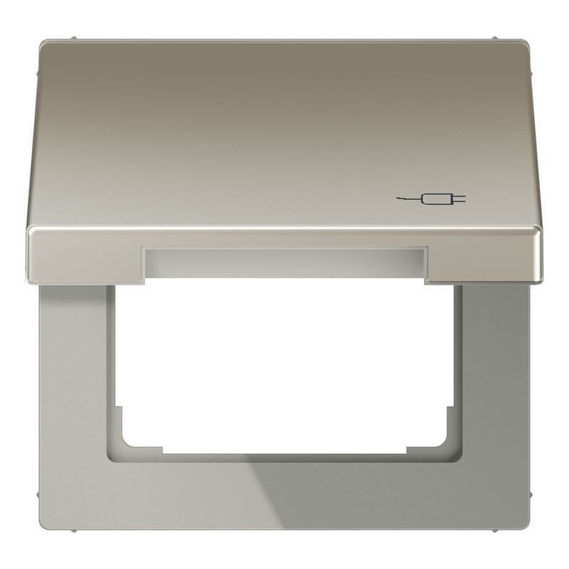 Jung - Enjoliveur couvercle symbole prise / LS 990 Métal Inox