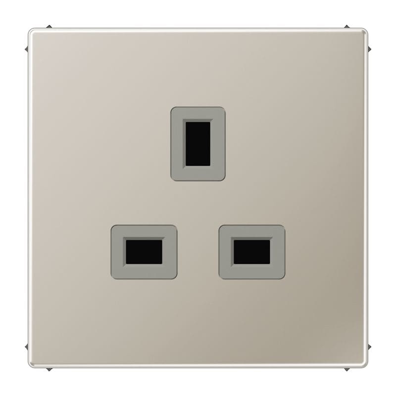 Jung - Prise B.S / LS 990 Métal Inox