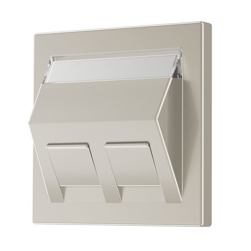 Jung - Enjoliveur pour 3 noyaux Modular Jack  / LS 990 Métal Inox