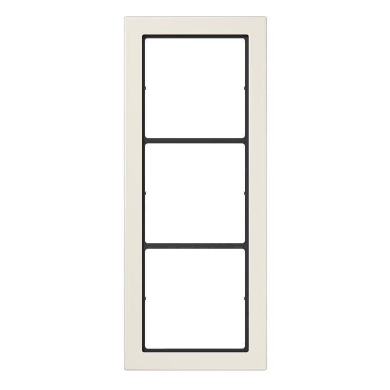 Jung - Cadre 3 postes / LS FLAT DESIGN Ivoire