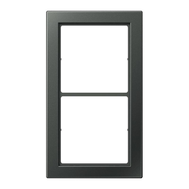 Jung - Cadre 2 postes / LS FLAT DESIGN Titane Anthracite