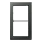 Jung - Cadre 2 postes / LS FLAT DESIGN Titane Anthracite