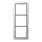 Jung - Cadre 3 postes / LS FLAT DESIGN Aluminium